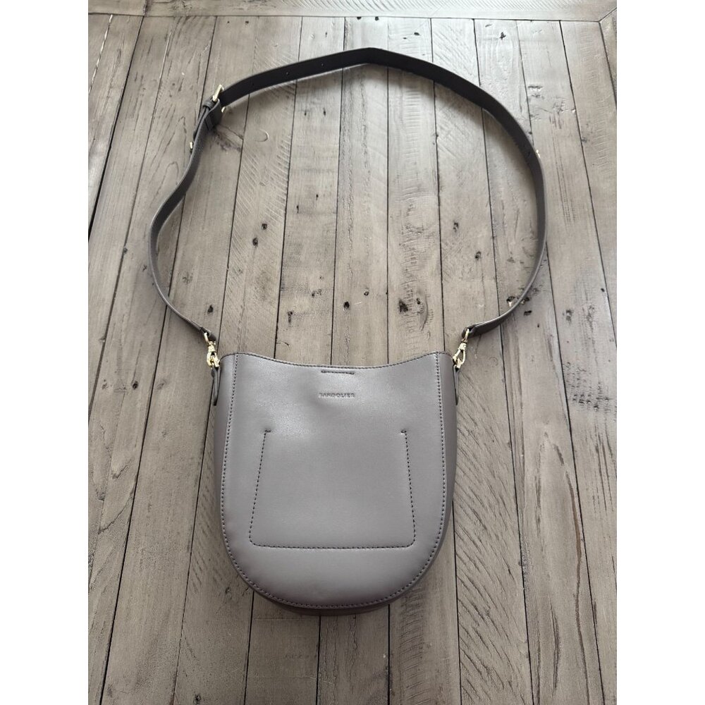 BANDOLIER Sloane Gray Smooth Leather Crossbody Bag